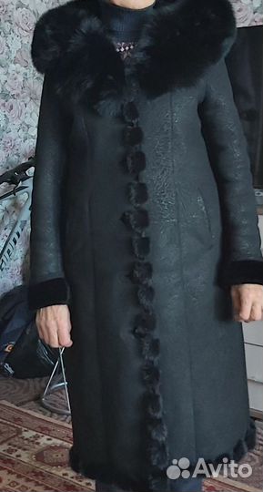 Дубленка натуральная женская 46 48 длинная