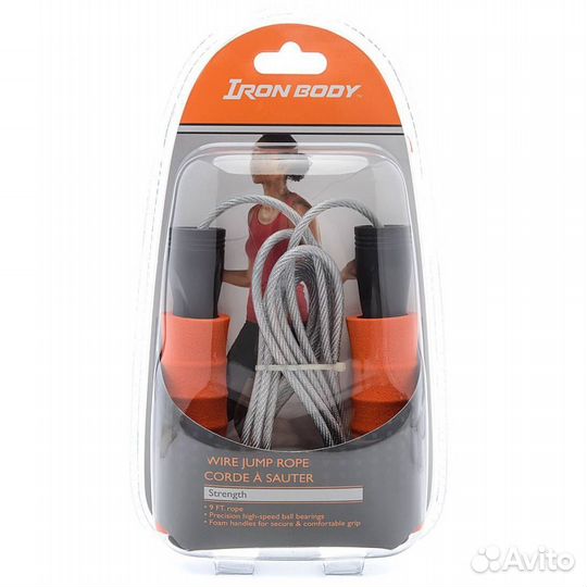 Скакалка стальной трос, мягкие ручки, дл. 270см