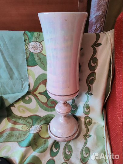 Ваза напольная Чехия перламутр кашпо