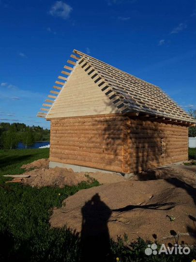 Сруб бани, дома, 6*9, рубка, Лапа