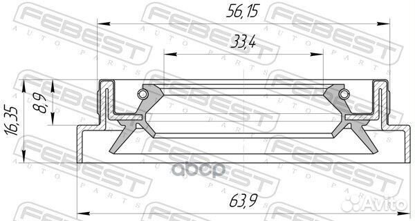 Сальник полуоси перед прав/лев ford ranger ES