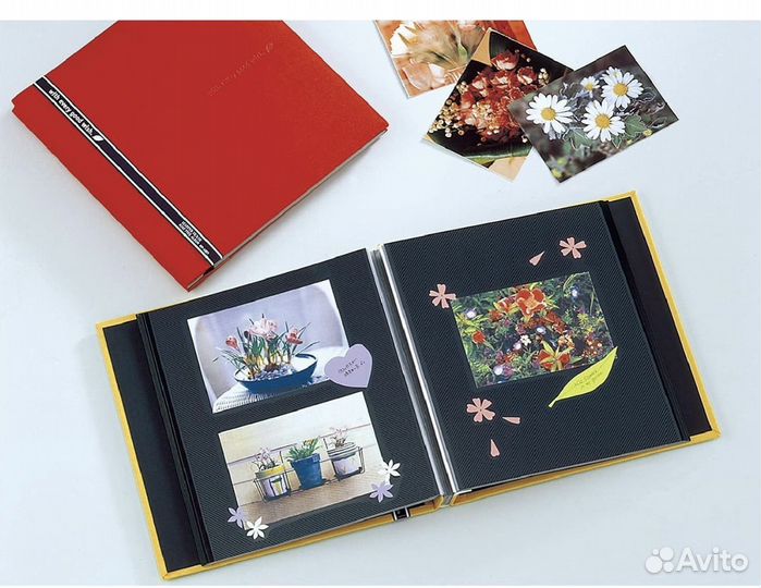 Фотоальбом магнитный красный 24х24 см