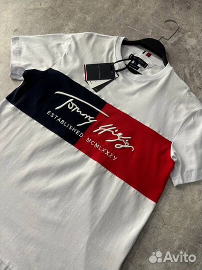 Футболка Tommy Hilfiger белая Established мужской