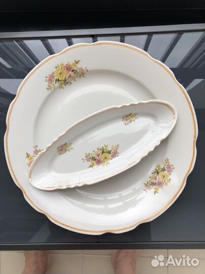 Блюдо большое и селедочница