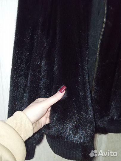 Норковая шуба куртка мужская р.50-52-54черный брил