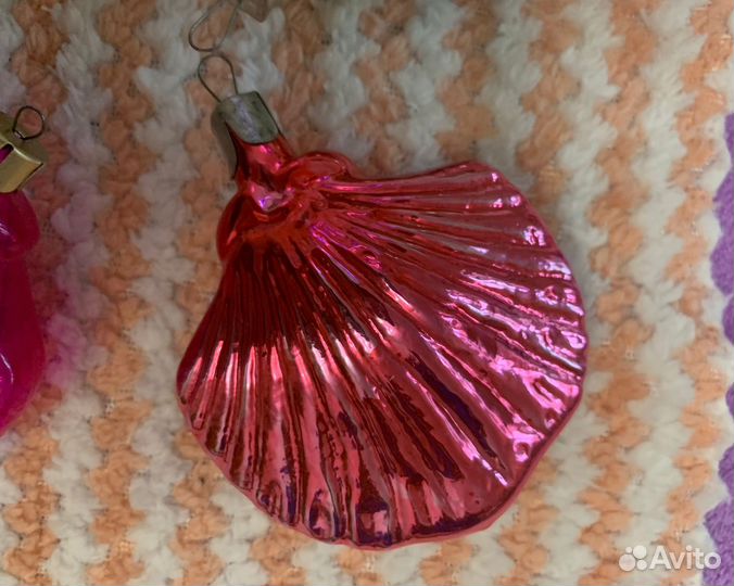 Елочные игрушки СССР ракушки прозрачные