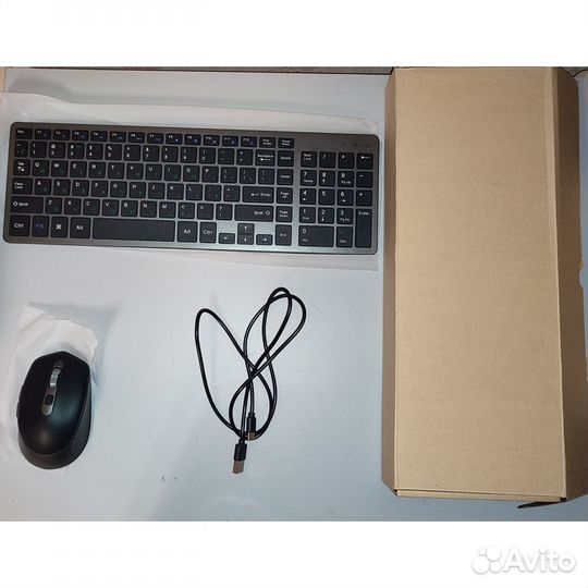 Беспроводная bluetooth клавиатура и мышь бесшумная
