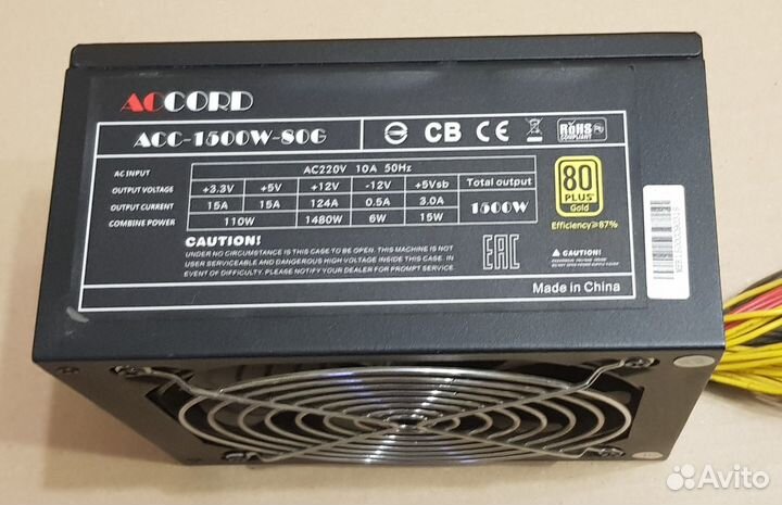 Блок питания Accord gold ACC-1500W-80G 1500Вт