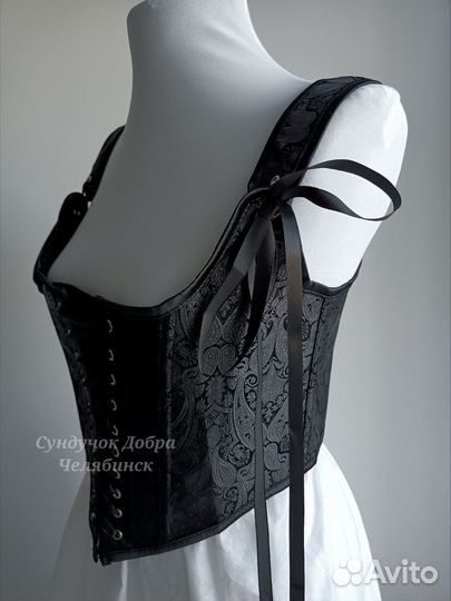 Корсет черный на шнуровке 44-52 размеры