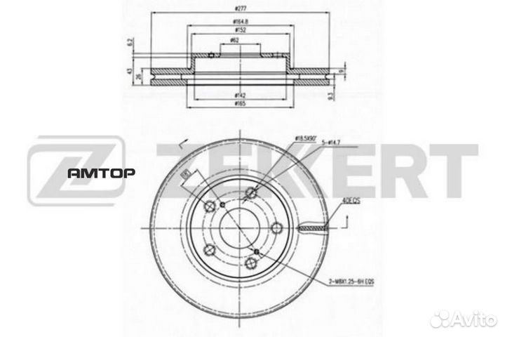 Zekkert BS5750 BS-5750 zekkert Диск торм. перед