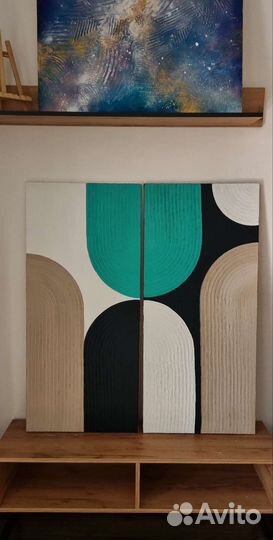 Распродажаинтерьерная картина текстурная диптих