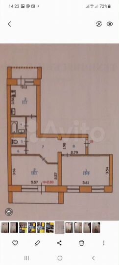 2-к. квартира, 81,8 м², 3/4 эт.