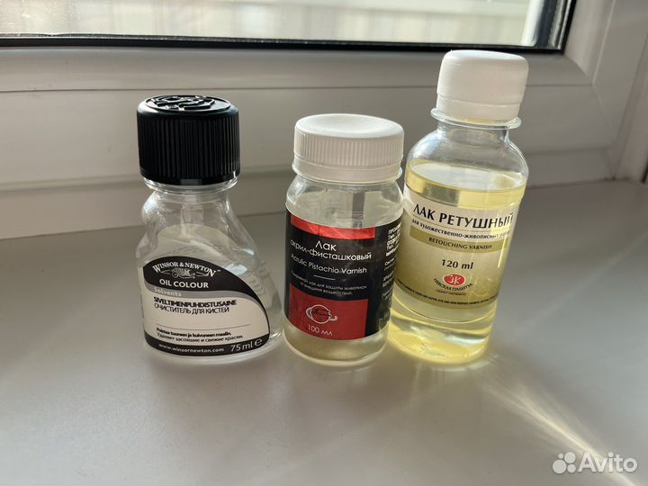 Лак для живописи и очиститель кистей