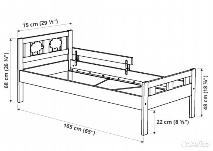Детская кровать IKEA с матрасом