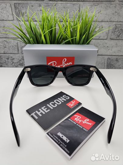Очки Ray Ban Wayfarer 2140 Черные Стекло