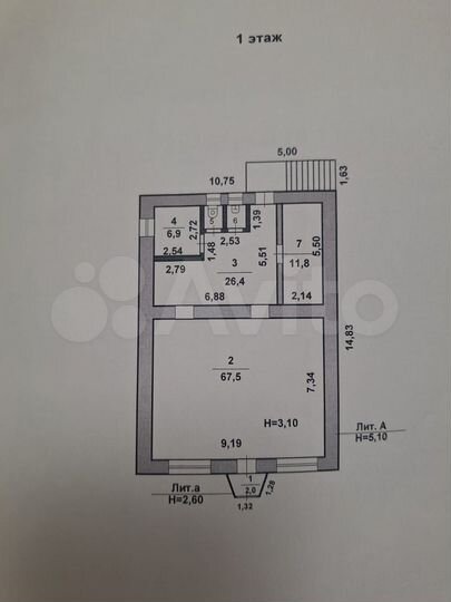 Здание, 117 м²