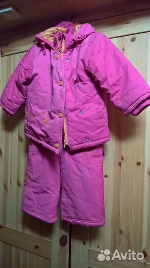Полукомбинезон и куртка с капюшоном зима р86
