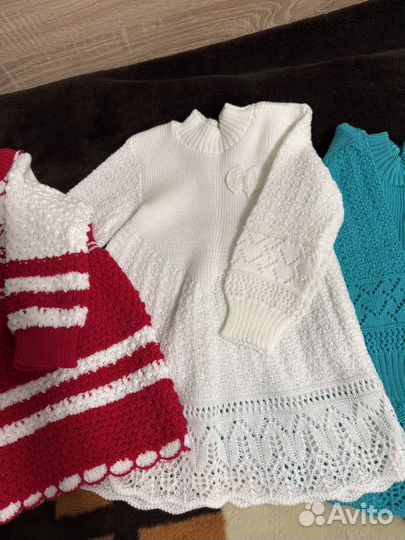 Вязанное платье для девочек