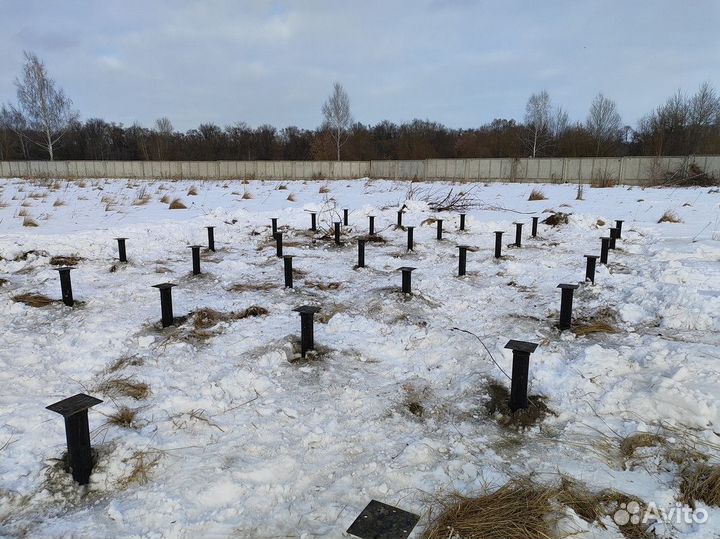 Фундамент для каркасного дома / Винтовые сваи