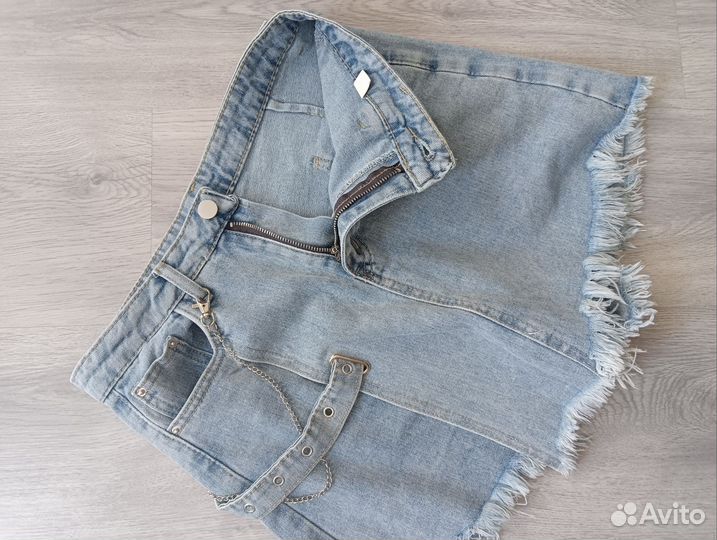 Джинсовая юбка-шорты