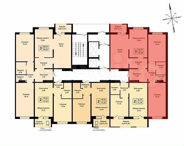 3-к. квартира, 90,3 м², 5/16 эт.