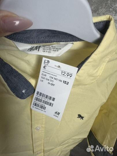 Рубашка хлопковая H&M новая 152