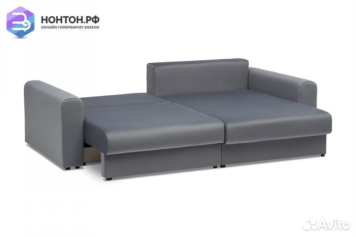 Диван угловой тик-так Омега темно-серый