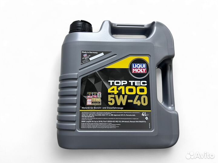 Масло моторное liqui moly TOP TEC 4100 5W40 4L