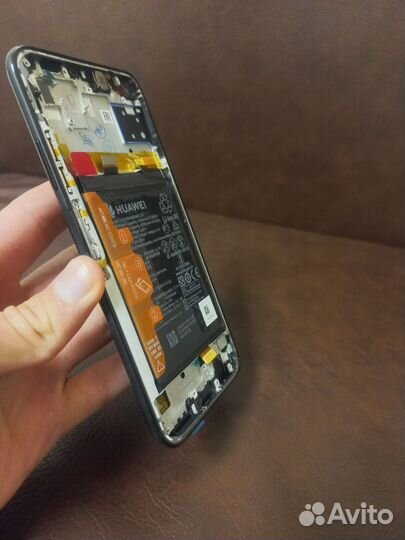 Сервисный экран Huawei P40 lite рамка+акб(черный)