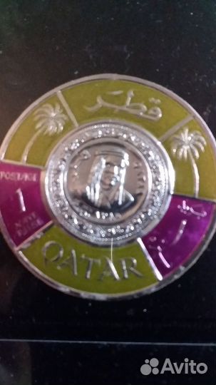 Почтовые марки на фольге (круглые) Катар и Бурунди