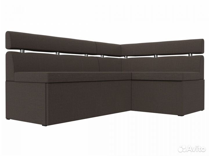 Диван кухонный угловой Классик правый угол, рогожка, амур коричневый