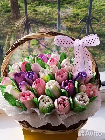 Букеты из зефирных цветов