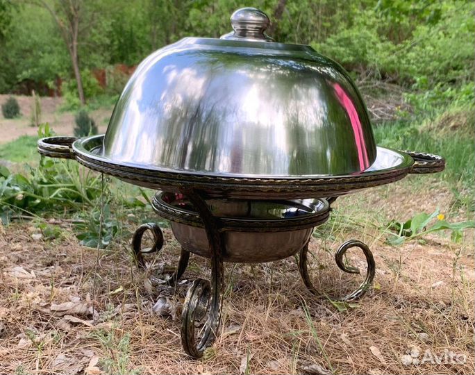 Садж с крышкой для пикника нерж ручная работа