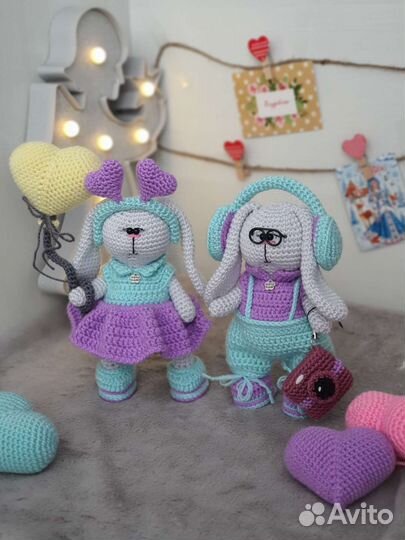 Пара котиков/зайчиков, игрушка ручной работы