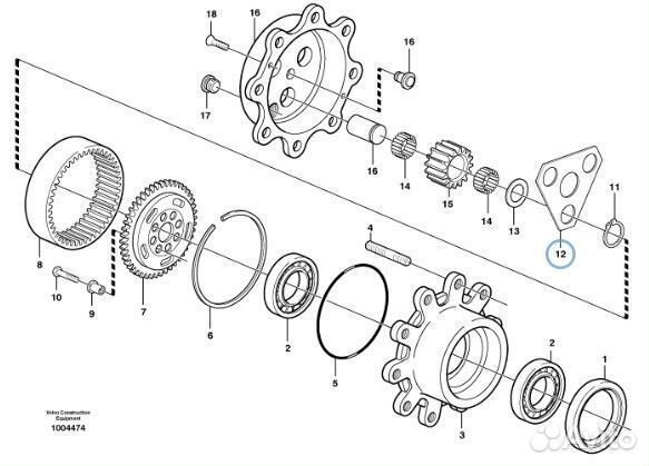 ER123318 Пластина сателлитов экскаватора погрузчик