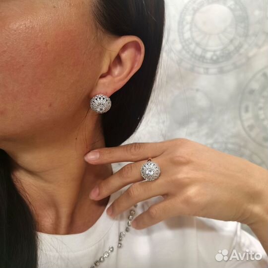 Серьги и кольцо комплект