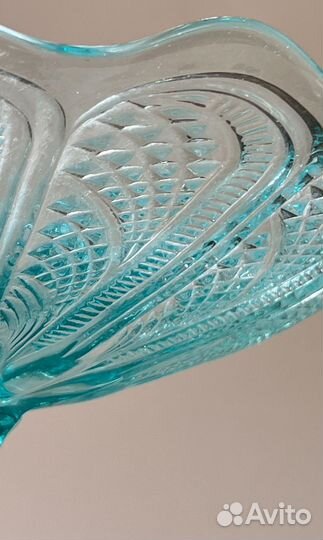 Ваза на ножке СССР Цветное стекло