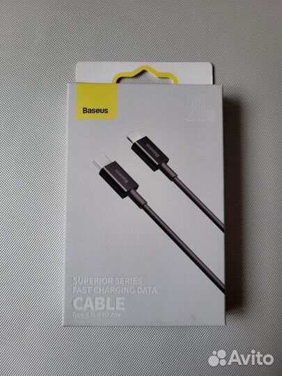Кабель Baseus USB-C Lightning 20W новый