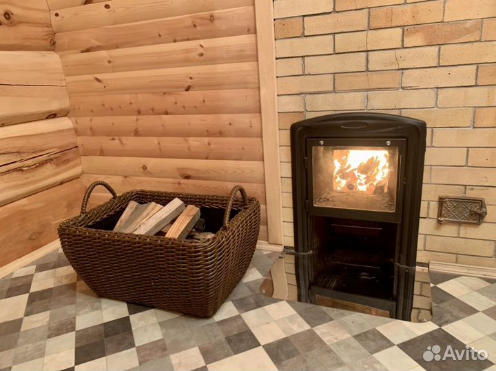 Дровница для камина, ротанг