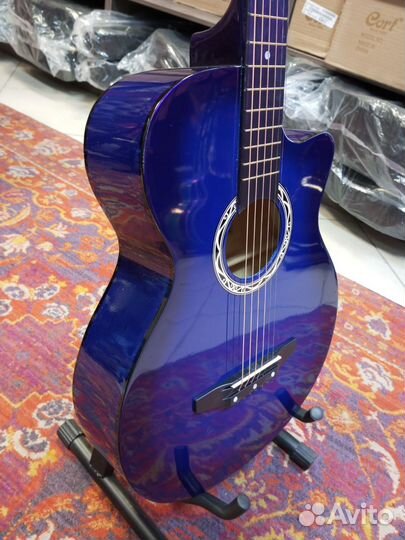 Акустическая гитара синяя Cowboy