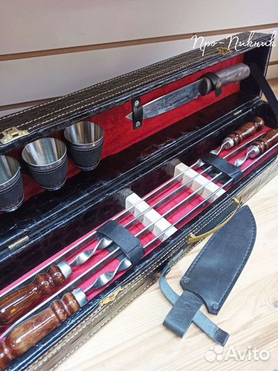 Набор шампуров в кейсе подарочный