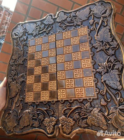 Шахматы нарды шашки 3 в 1 из бука