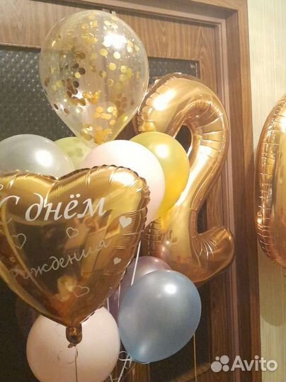 Шарики Сердце и звезда (19''/48 см)