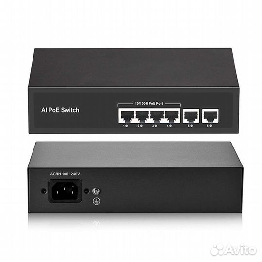 Коммутатор 4 Poe + 2 Up-link