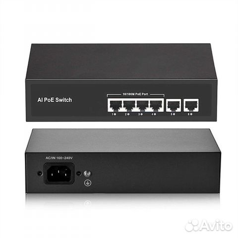 Коммутатор 4 Poe + 2 Up-link