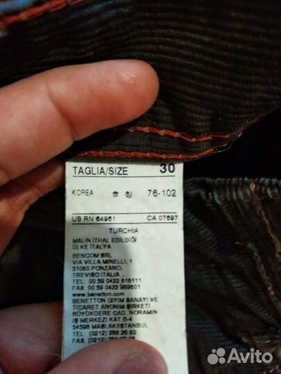 Вельветовые брюки Benetton