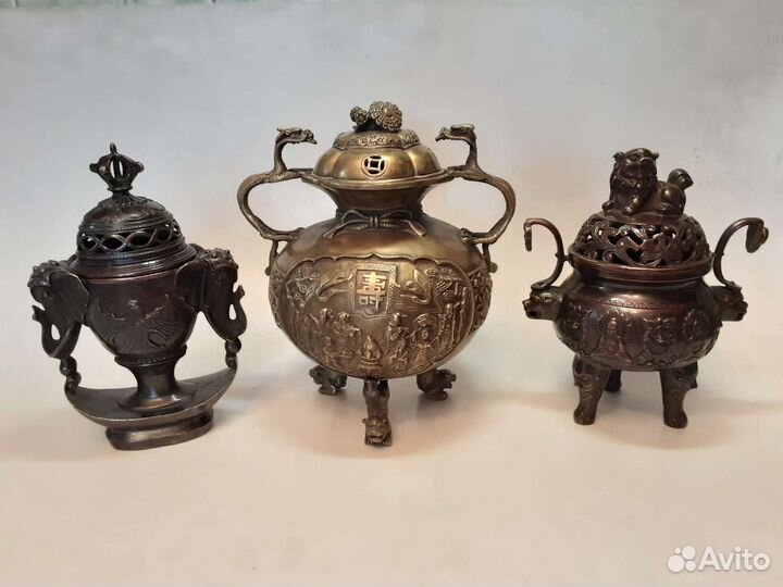 Курительницы бронза. Тибет. Большие. Редкие
