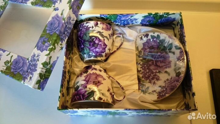 Чайный/кофейный сервиз на 2 персоны, фарфор