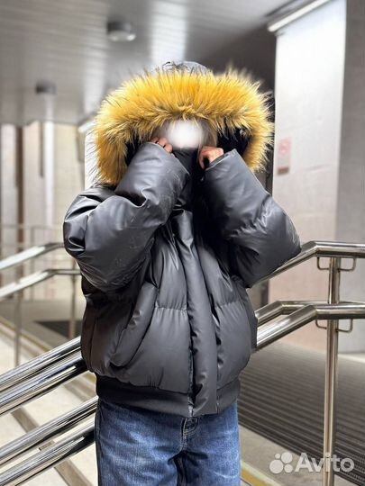 Пуховик бомбер с мехом alaska