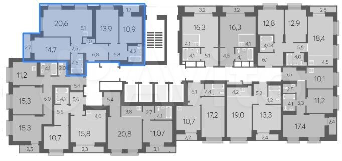 4-к. квартира, 92,4 м², 21/24 эт.